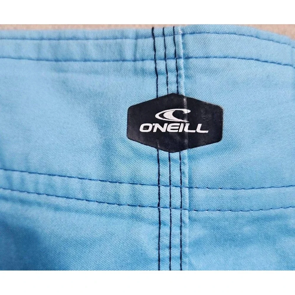 ONeill Mens Blue Ombre Striped Board Shorts Swim‎ Trunks Size 38 Cargo Pocket